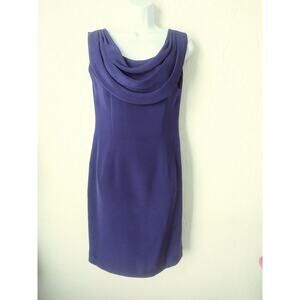 VTG Purple Sheath Dress Women 8 100% Silk Cowl Neck Classic by Marshall Fields